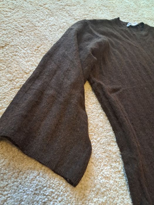 Czekoladowy brązowy sweter Zara S/XS wełna 30% szerokie rękawy