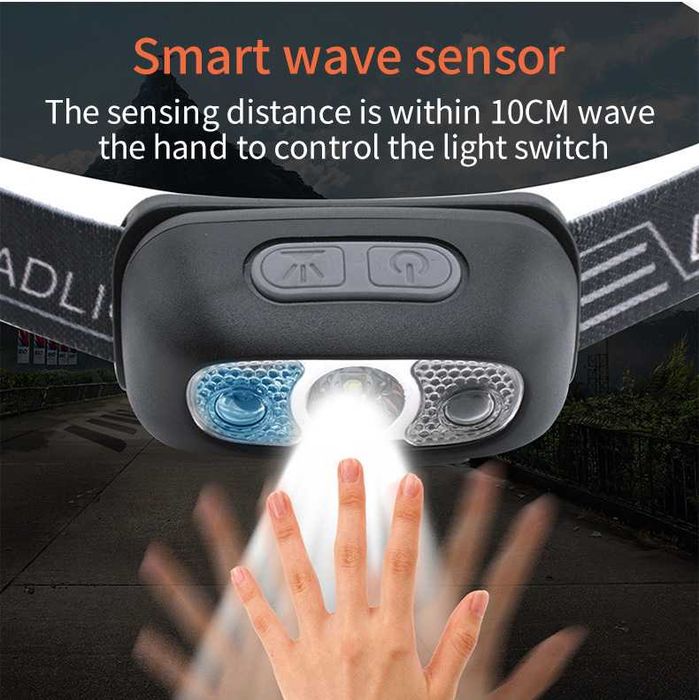 Sensor LED bateria recarregável USB impermeável ao ar livre campismo