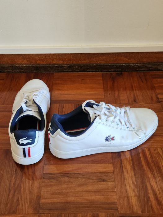 Ténis Lacoste, em pele, branco, tamanho 41