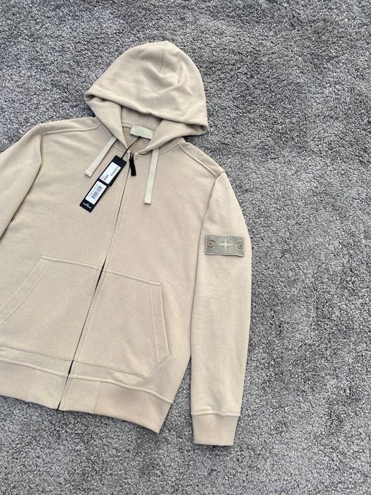 Зіп Худі Stone Island | Бежева Зіпка Стон Айленд | Кофта Стонік Ісланд