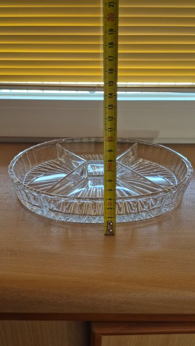 Kryształowa patera z Huty Julia, 20x25 cm