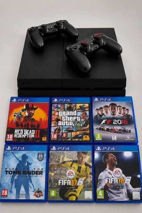 PS4 1tb + 2 comandos +  jogos + assessórios em bom estado