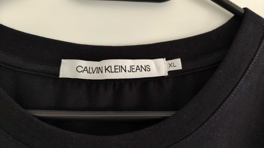 Koszulka Calvin Klein Jeans T-shirt XL Czarna/Black Stan Idealny