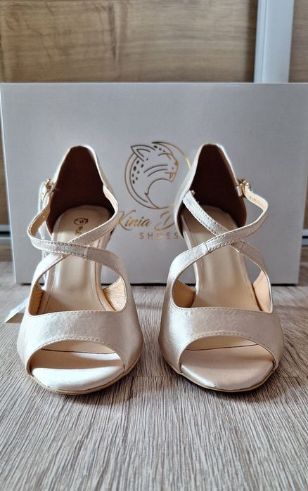 (NOWE) Szpilki Aurelia Nude Satin rozm.38