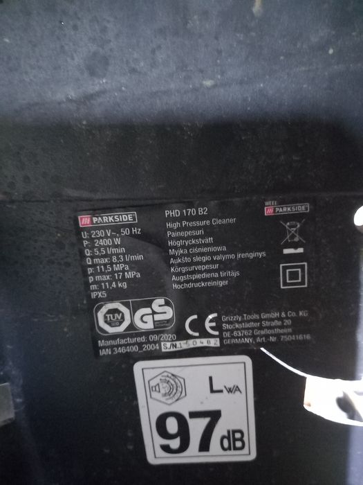 Parkside myjka cisnieniowa phd 170 b2 części  pompa obudowa