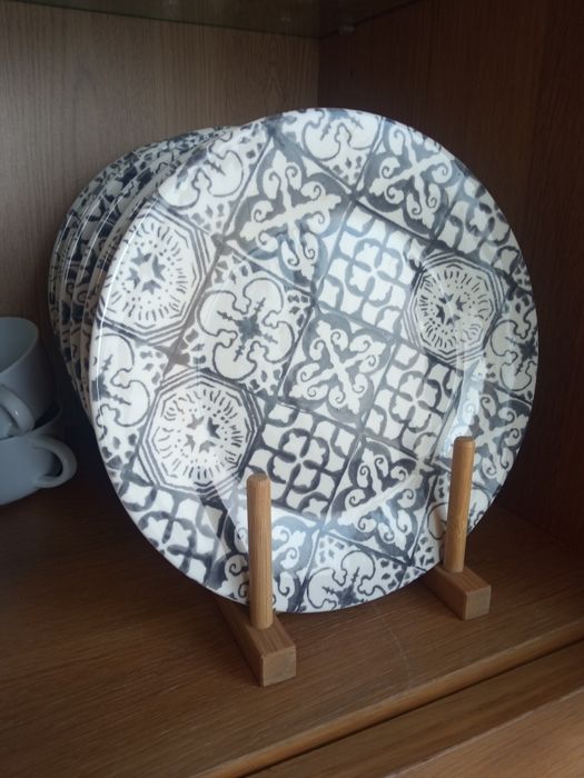 Conjunto 9pcs - Azulejo Cinza - Artesanal