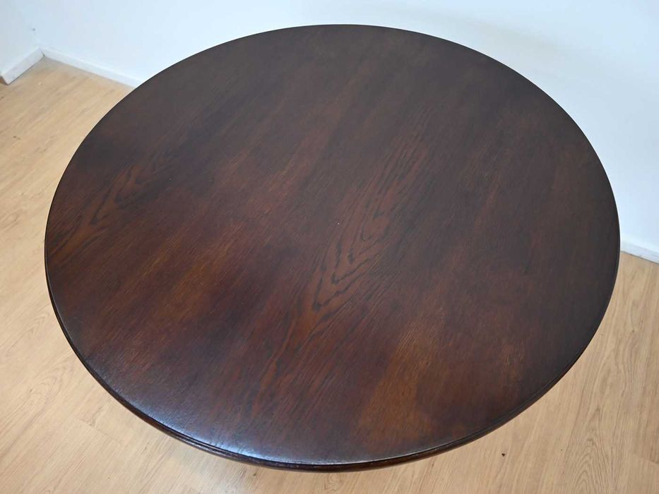 stolik okrągły 100cm toczona noga 120904