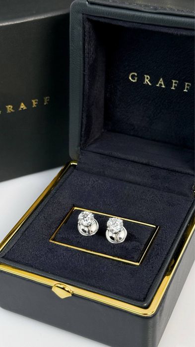 Сережки пусети з діамантами 2.0ct   Біле золото Сертифікати GIA