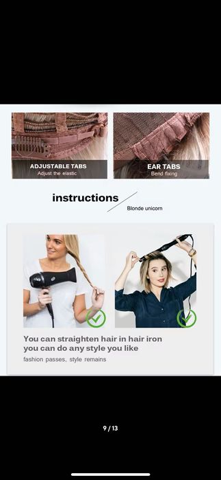 Nowa peruka blond długa damska balejaż pasemka prostą sombre