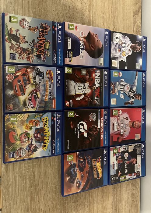 Zestaw 11 gier na PS4 – FIFA, NBA, Hot Wheels i inne!