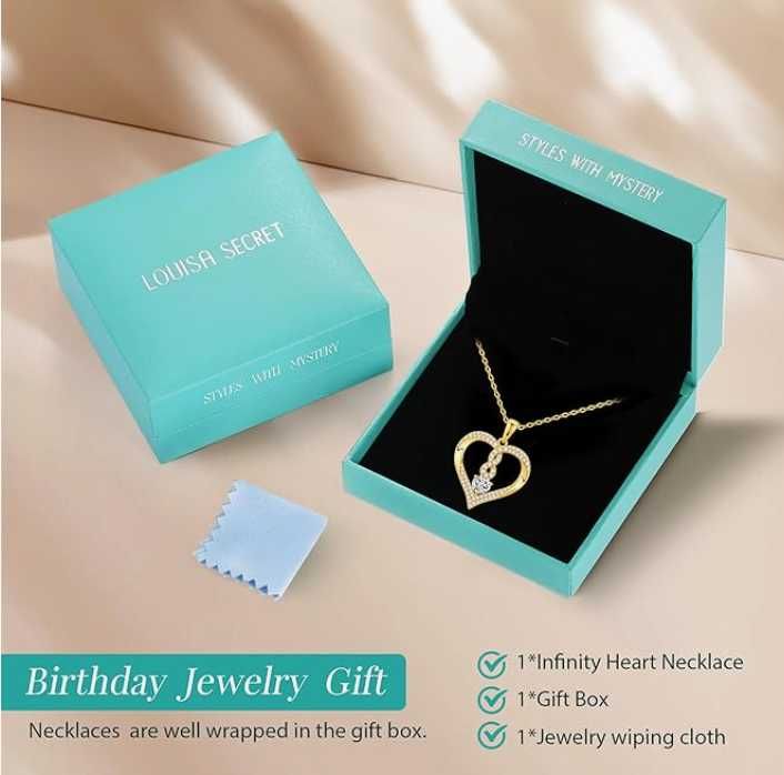 ZŁOTY NASZYJNIK SERCE ŁAŃCUSZEK zawieszka Srebro 925 pozłacane