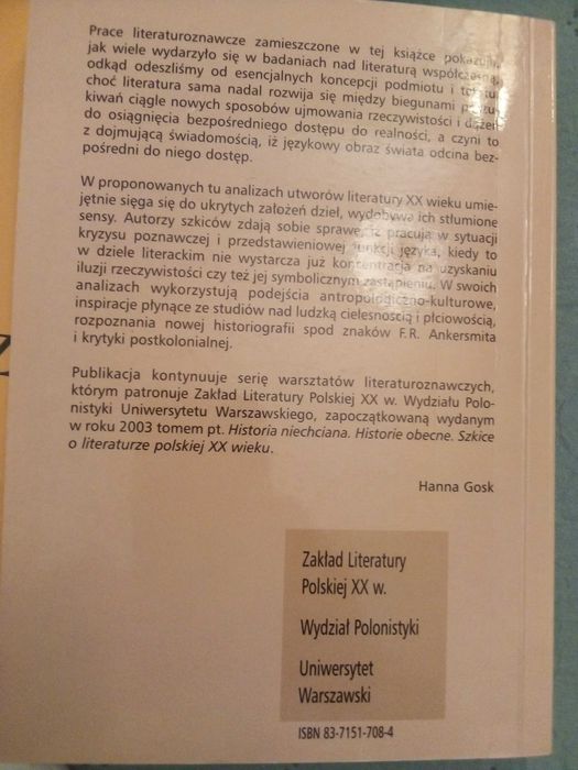 Podmiot i tekst w literaturze XX wieku. Warsztaty interpretacyjne.
