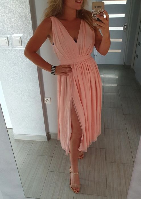 Balowa suknia tiulowa midi na wesele, studniówkę, bal  Mielczarkowski