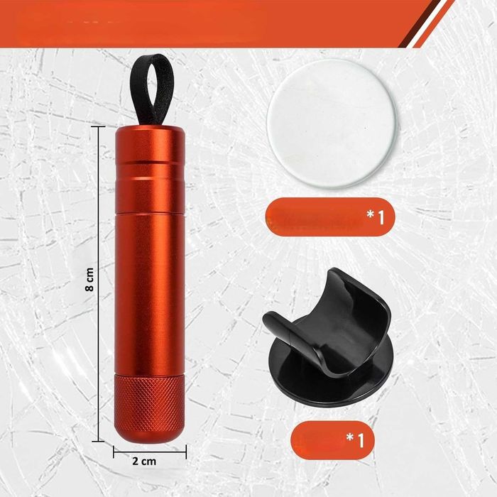 Młotek Bezpieczeństwa Nożyk do Pasów Wybijak Szyb 2w1