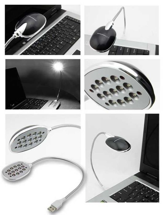 Lampka USB 13 diod LED Esperanza EA120 (NOWA, oryg. opak.) do notebooka, laptopa, PC, powerbank, giętki przewód