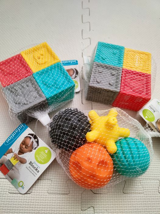 NOWY Zestaw edukacyjny dla niemowląt Infantino. Gryzaki, zabawki do ką