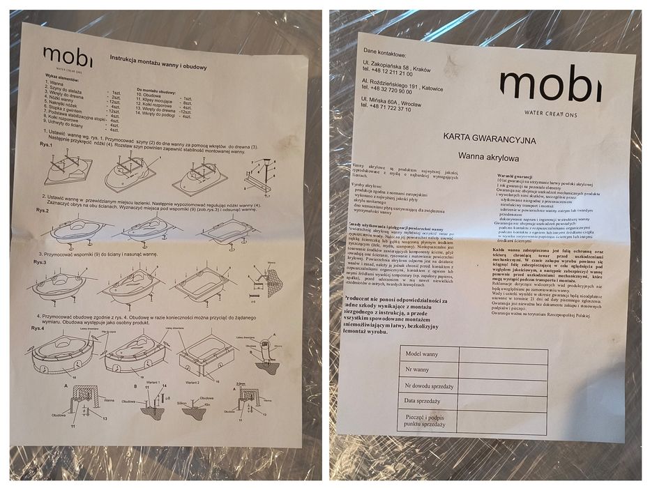 Wanna akrylowa Mobi Vero 160x70