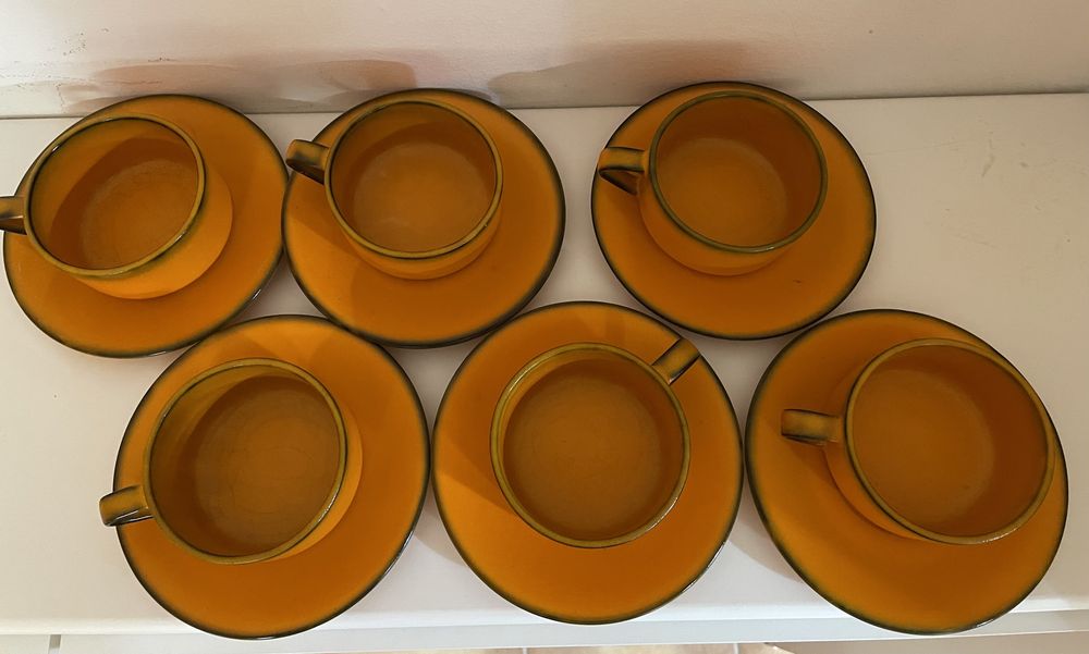 Conjunto 6 chavenas chá- grês