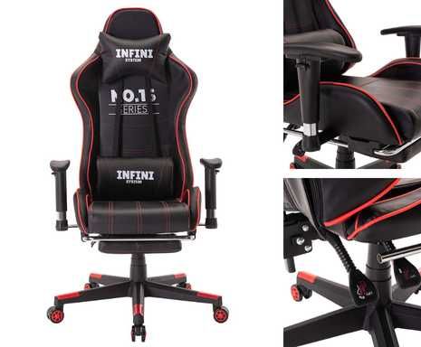 Fotel Gamingowy Infini series No.16 RED dla graczy, regulowane oparcie