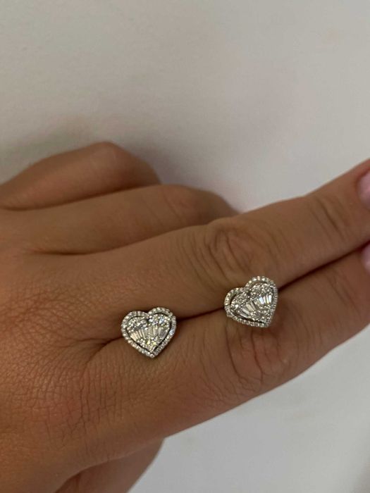 Kolczyki z diamentami Serce 0.66 CT Certfikat HRD VVS - E 750