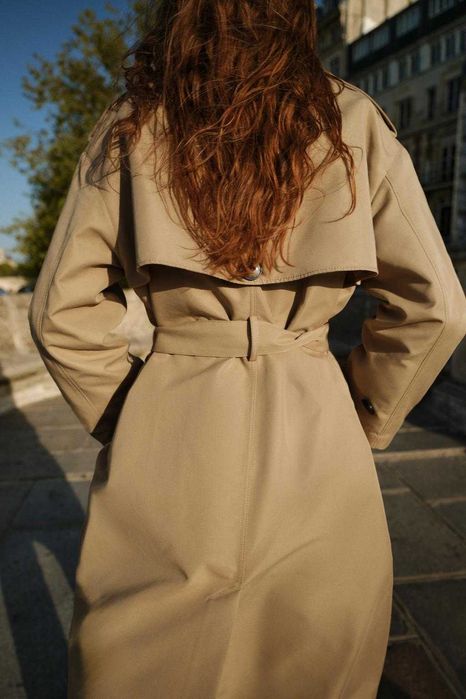 Жіночий довгий двобортний тренч Zara new