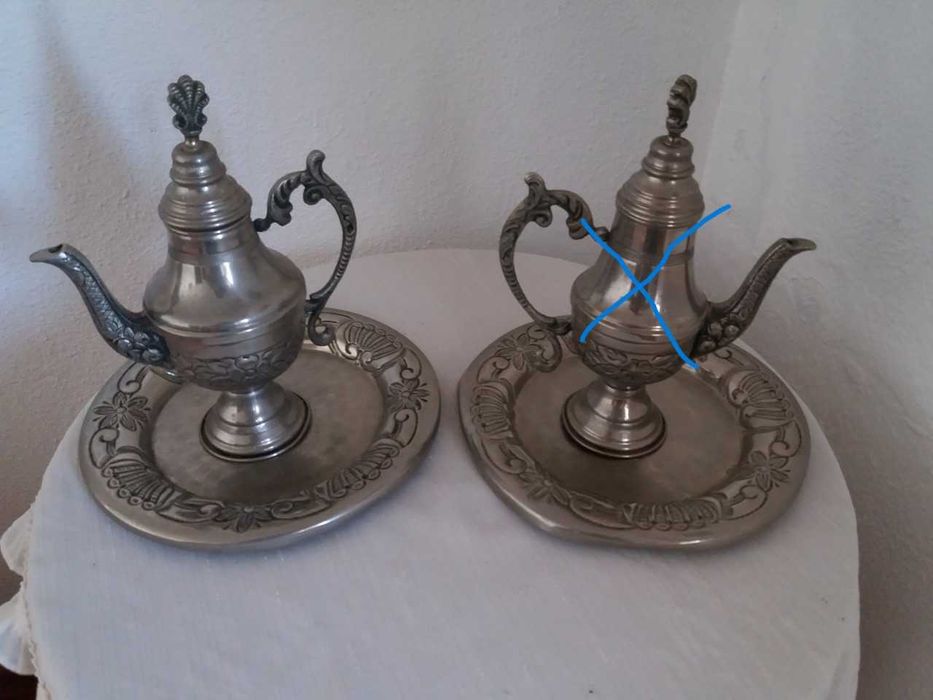 Várias Peças Decorativas em Liga de Estanho e Casquinha - Impecáveis