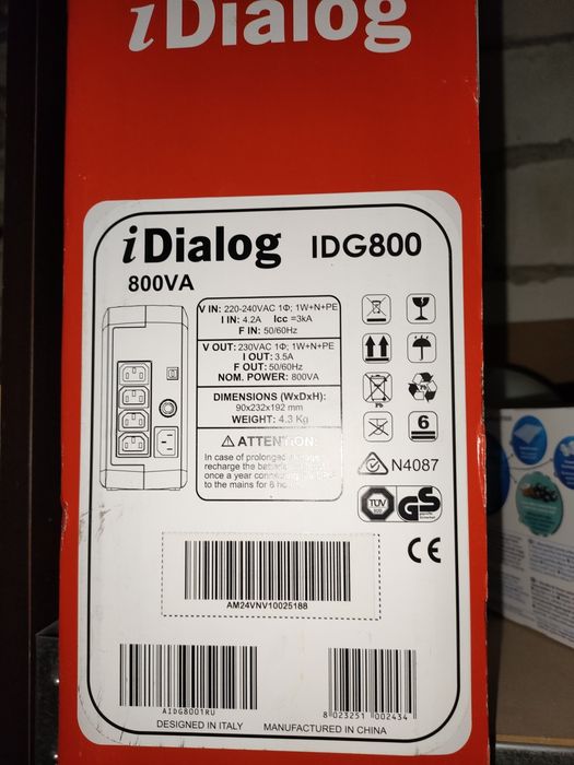 Nowy UPS Riello iDialog IDG 800 – 800VA / 480W – zasilacz awaryjny