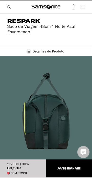Saco de Viagem SAMSONITE 48cm  Azul Esverdeado