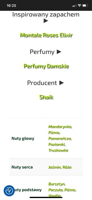 Shaik 210 Montale Roses Elixir Perfumy Damskie Inspirowane 50ml