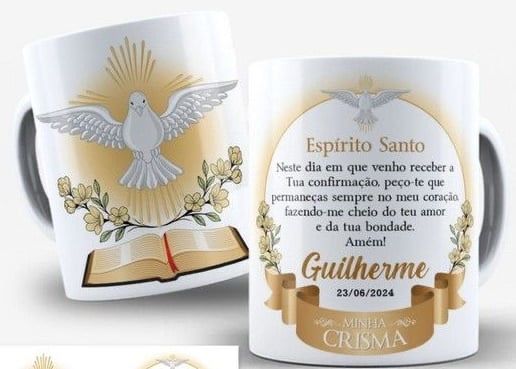 Caneca batizado crisma comunhão