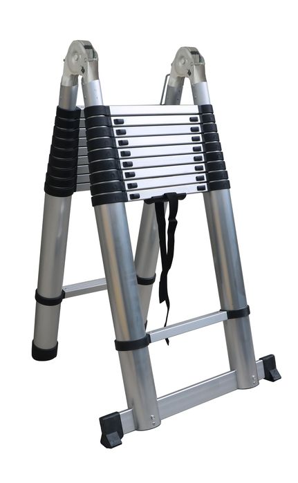 Drabina teleskopowa przegubowa 6.2 m srebrna