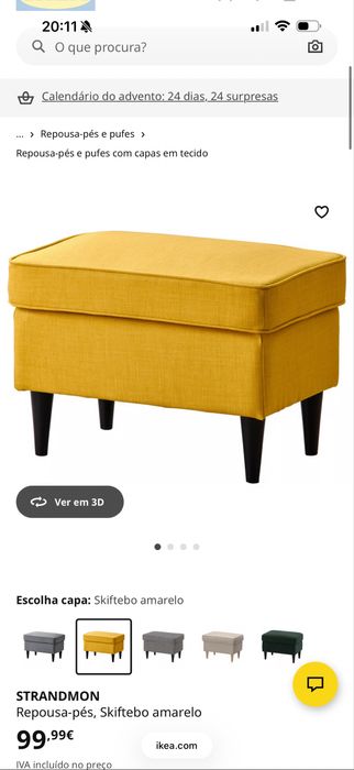 Poltrona cadeirão ikea Strandmon e pousa pés