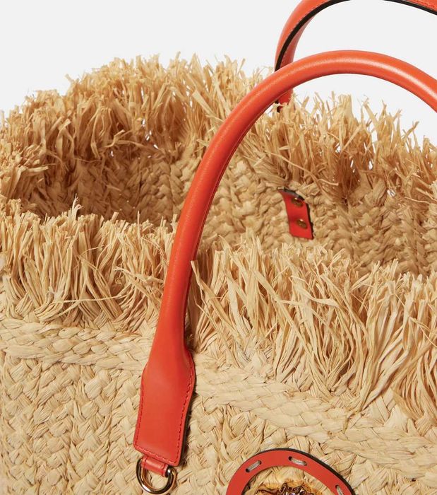 Torba La Medusa ze słomką obszytą skórą