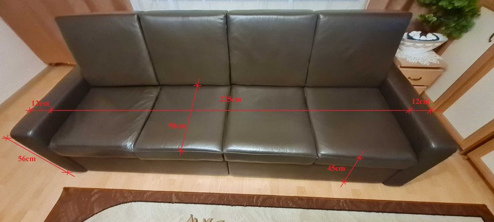 Sprzedam kanapę 4 osobową z naturalnej skóry firmy HUP Meble