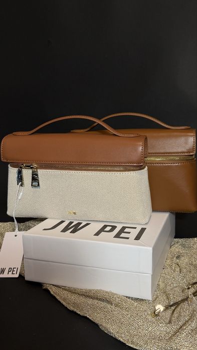Jw pei Thea Top Handle Bag  Brown Canvas