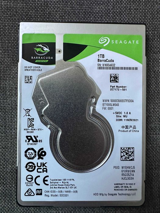 HDD Seagate BarraCuda 1TB 5400rpm 128MB SATA III ST1000LM048