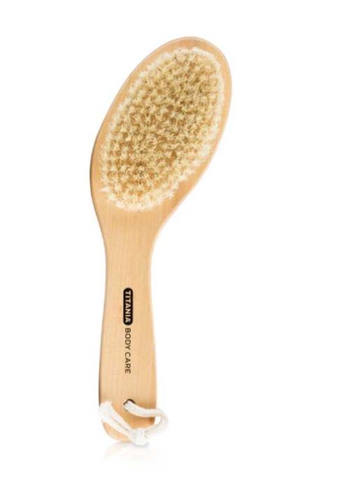 Дерев'яна щітка із натуральної щетини для сухого масажу 26 см titania