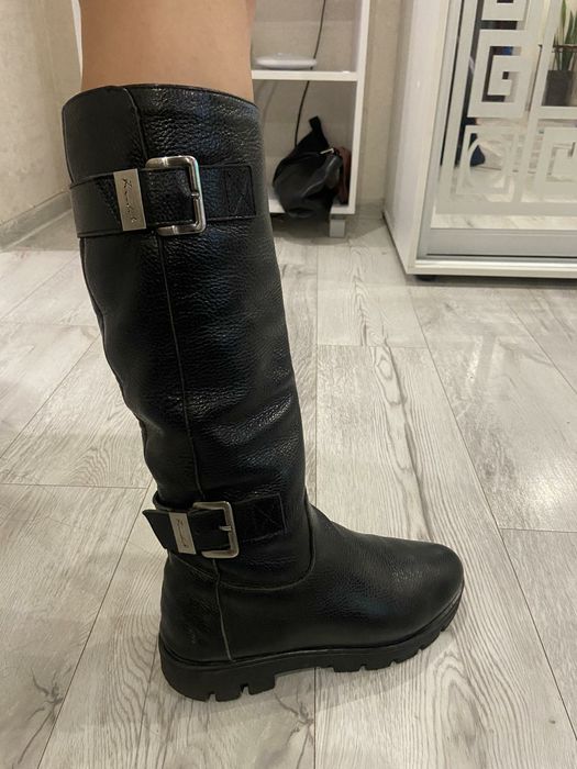 Жіночі сапожки 25.5 устілка,шкіра