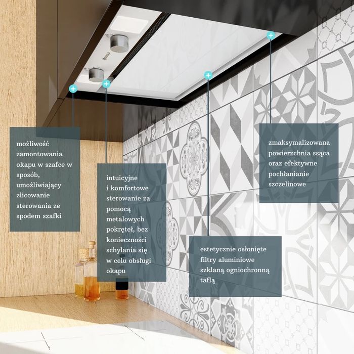 Okap kuchenny podszafkowy biały GLOBALO SPEDTERO 60.1 WHITE