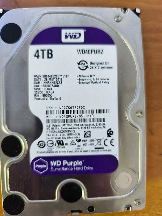 Dysk Twardy HDD Purple WD 4 TB