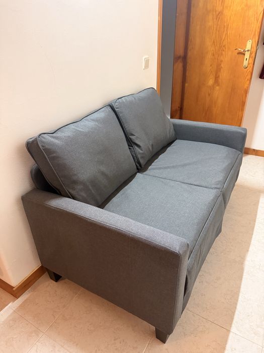 Sofá 2 lugares cinza novo