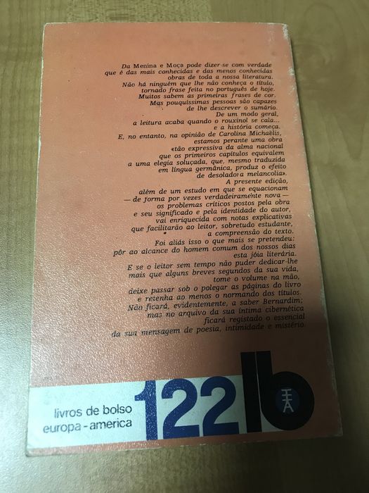 Livro Menina e moça de Bernardim Ribeiro