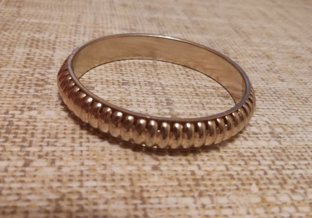 Złota bransoletka bransoleta koło twarda szeroka damska