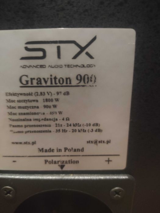 Sprzedam potężne kolumny STX Graviton 900.