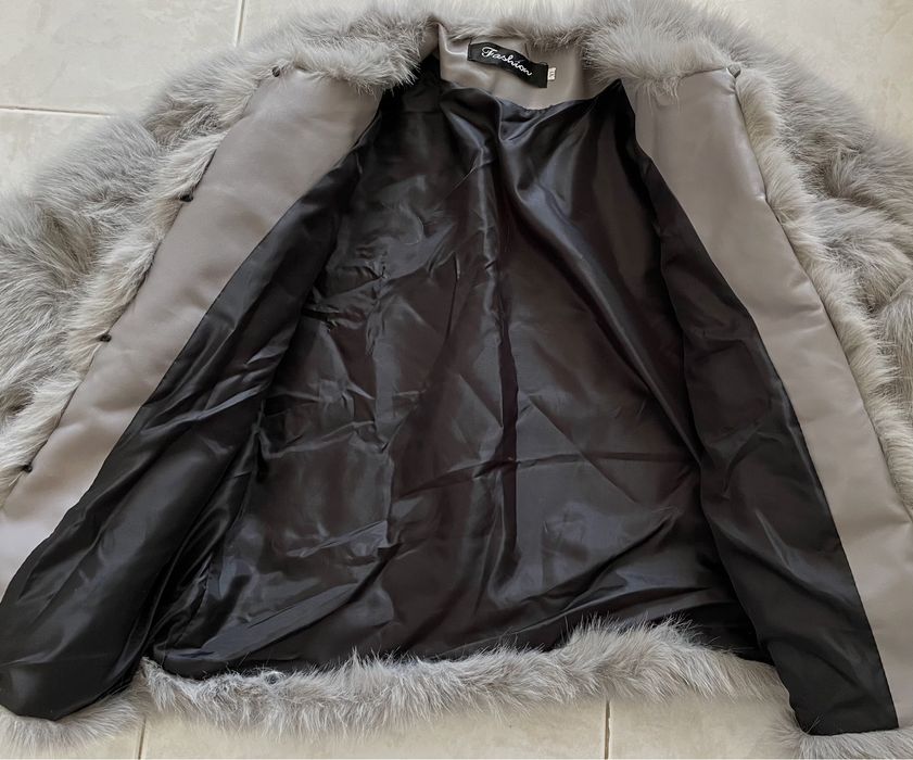 Casaco curto de pêlo cinzento (Fashion, tamanho XL)