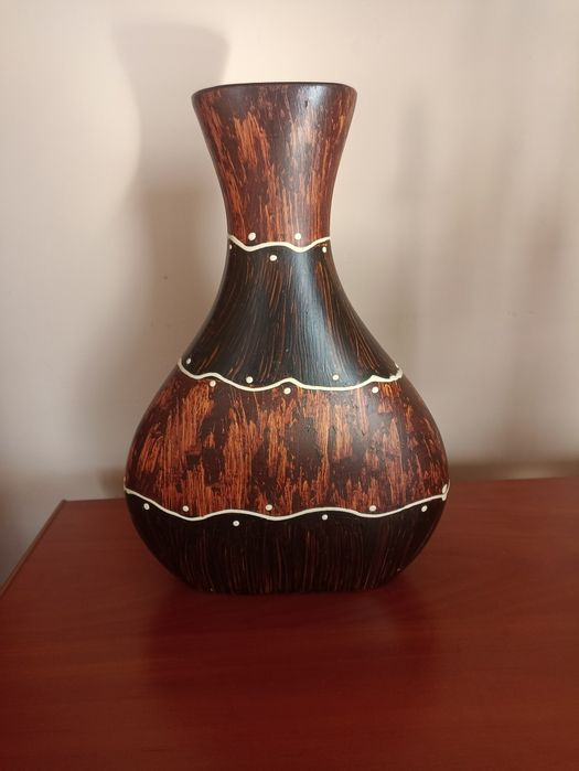 Wazon ceramiczny ozdobny brązowy