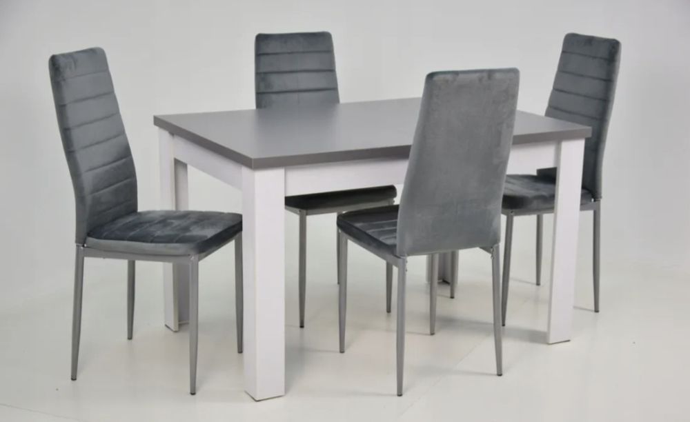Stół szary z bialymi nogami