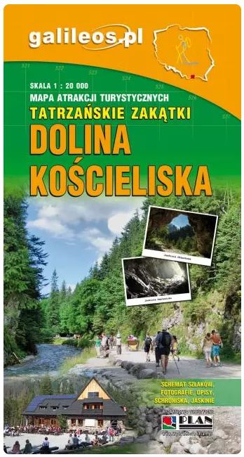 Dolina kościeliska. Mapa atrakcji turystycznych. Plan