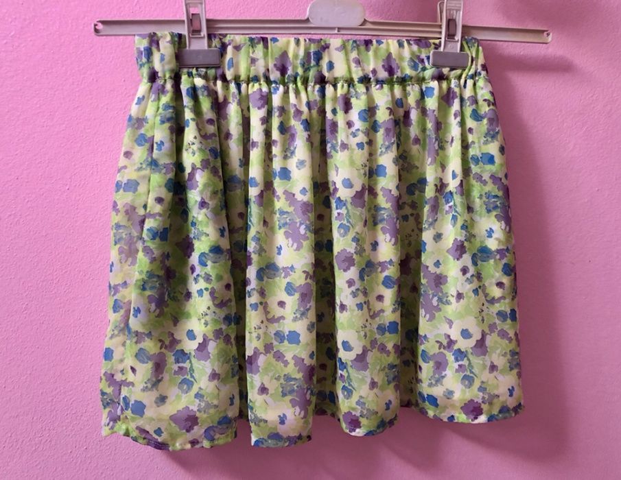 ZARA - Mini Saia Estampada Chiffon - S