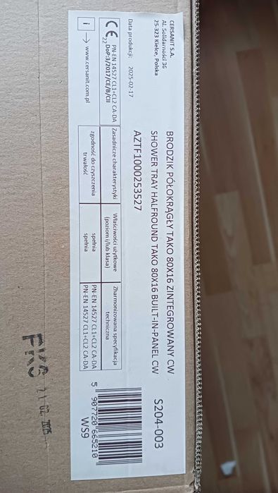 Brodzik nowy 80x80 półokrągły